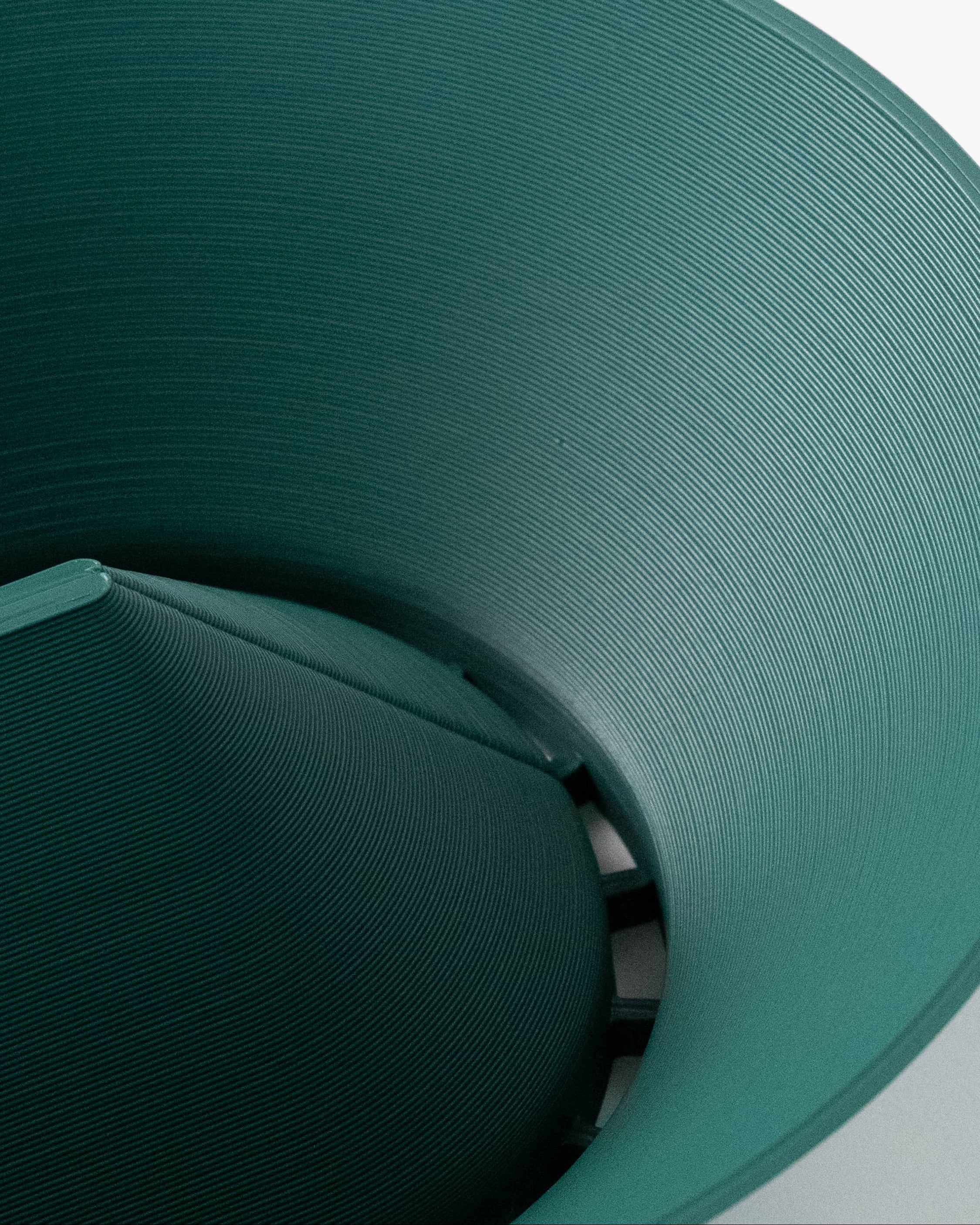 Close-up of 3D printed U Bowl texture in green