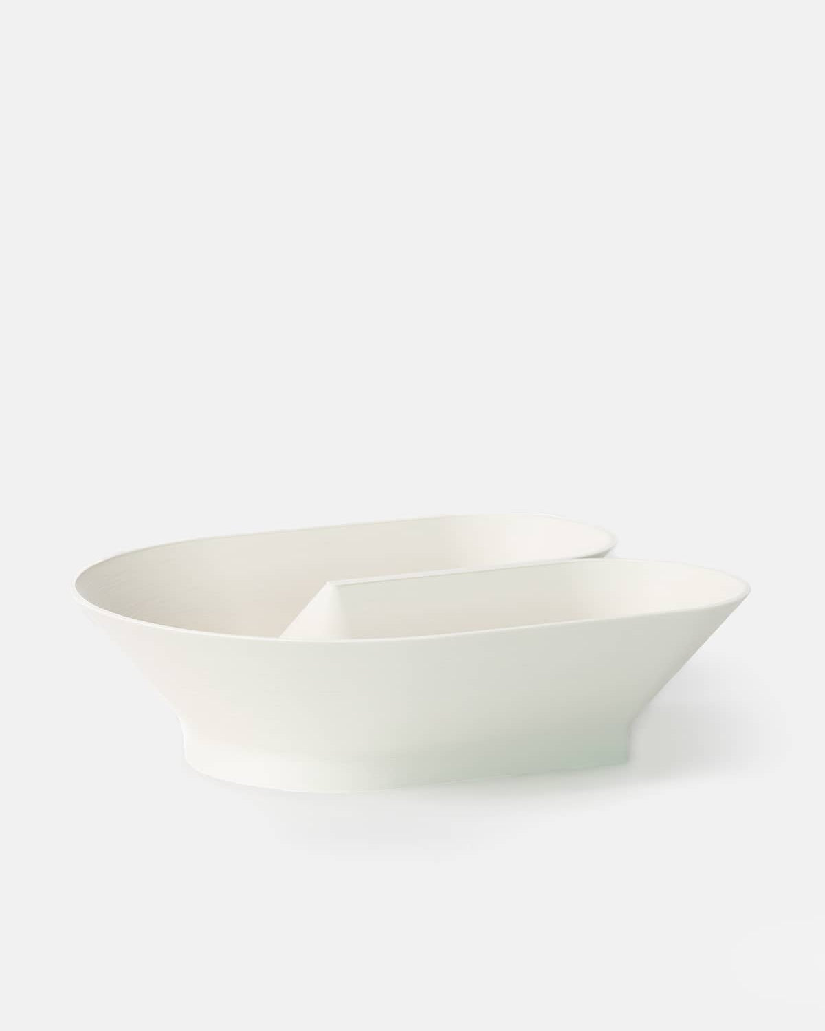 U Bowl modern sculptural fruit bowl in white eggshell by Cyrc