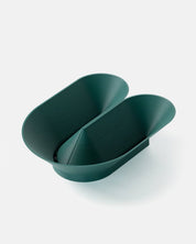 Angle view of 3D printed U Bowl texture in green