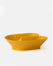 U Bowl modern sculptural fruit bowl in yellow ochre  by Cyrc