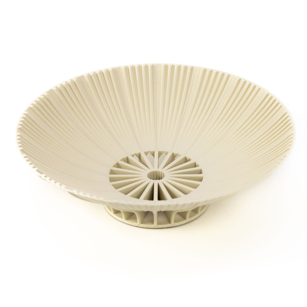 White Radiant XI bowl by Cyrc, Sustainable home decor